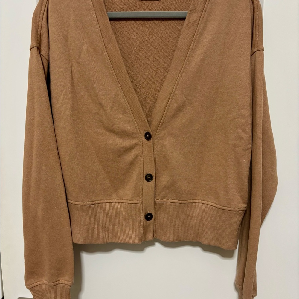 Tan Button-Up Women's Sweater